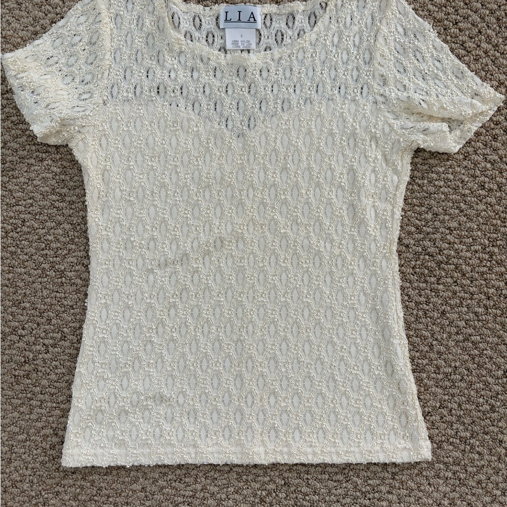 Women's Cream Lace Top